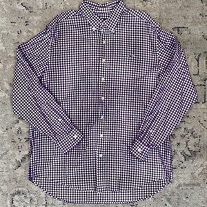 Vineyard Vines Men's Slim Fit Whale Button Down Shirt Purple/White Sz XL